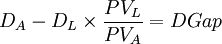 D_A-D_L\times\frac{PV_L}{PV_A}=DGap